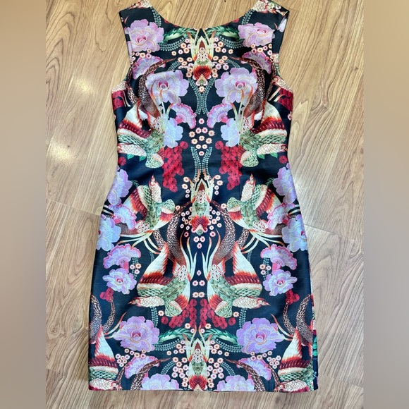 Anthropologie Payal Pretap Black Floral Satin Sleeveless Dress w. Zipper Back - Picture 1 of 8